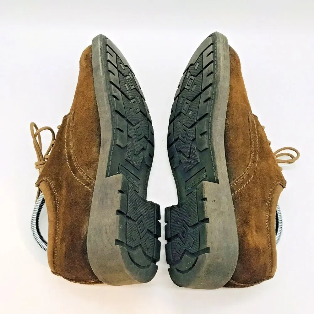 Y2K Skechers Chunky Men's 10 Brown Suede Leather Shoes 62338 Slip Resist Lace Up
